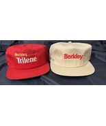 2 Mens BERKLEY TRILENE Fishing Line Adj Snap Red And Tan Mesh Back Hat/B... - $330.58 MXN