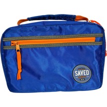Bible Cover Medium, Saved By Grace Eph 2:8 Blue/Orange Nylon Christian A... - $22.80