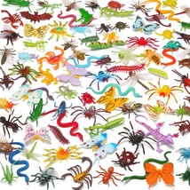 100 Pcs Realistic Mini Bugs Toy, Plastic Insects Figurines For Kid Children Todd - £28.76 GBP