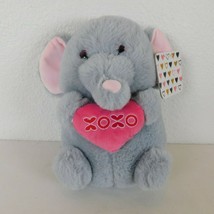 Kellytoy Gray Elephant Plush Pink XOXO Heart Stuffed Animal Valentines Day 11&quot; - £11.34 GBP