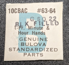 NOS Genuine Bulova 10CBAC GSQ22 Black Filled  HR/MIN Watch Hands Set/Pair #63-64 - £15.81 GBP