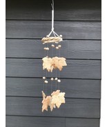 Tranquil Garden Clay Wind Chimes Small Grape Leaves Fall Autumn Asian Ha... - £15.30 GBP