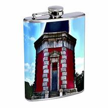 WolfT Lighthouse Door Hip Flask Stainless Steel 8 Oz Silver Drinking Whiskey Spi - £7.82 GBP
