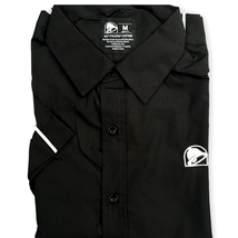 Taco Bell Manager Button-Up Short Sleeve Black Shirt  | Mens Medium NEW - £13.25 GBP