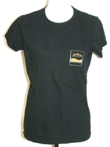 JIM BEAM T-SHIRT WOMAN SIZE MEDIUM BLACK LOGO  POCKET BLACK CREW NECK  S/S - £11.15 GBP