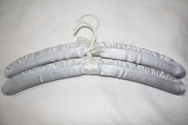 Vintage Light Blue Silk Covered Padded Clothes Hanger - Set of 2 - $7.99