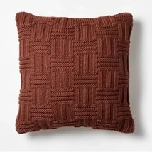 Threshold 24&quot; x 24&quot; Toss Pillow Weave Knit Designed with Studio McGee Brown - £13.92 GBP