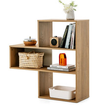 Convex Bookshelf 3-Shelf Open Bookcase Room Organizer with Anti-Toppling... - $78.99