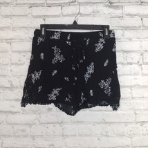 Xhilaration Shorts Womens Small Black Floral Lace High Rise Drawstring P... - £10.20 GBP