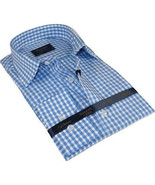 Men 100% Cotton Shirt Manschett Quesste Turkey Slim Fit 6012-02 Sky Blue... - $61.89 CAD