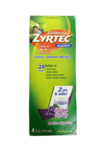 Zyrtec 24 Hour Childrens Allergy Relief Syrup Grape Flavor 4 Fl Oz Exp 0... - $180.63 MXN