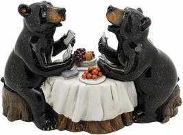 Ebros Animal World Black Bear Family Playing Cards Figurine 7&quot; Long Home Decor - £20.77 GBP