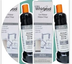 2 pack Genuine Whirlpool KitchenAid Ice Maker Water Filter ICE2 Replace F2WC9I1 - £55.87 GBP