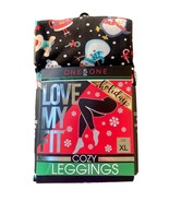 New One 5 One Leggings Size XL Cozy Fleece Christmas Black Snowman Santa... - $222.50 MXN