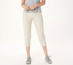 Denim &amp; Co. Active Duo Stretch Capri Pants- New Stone, 3X - £21.77 GBP