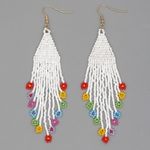 Go2BoHo Women&#39;s Fashion Jewelry Beaded Tassel Multicolored Daisy Flower Dangle E - £16.27 GBP