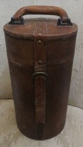 Storage Box Wine Tote Leather case Wedding Basket Felt Lined Handled13&quot; Tall - $18.69