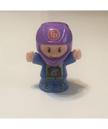 Fisher Price Little People RACE CAR DRIVER in PURPLE HELMET Racing Boy - $11.88 CAD