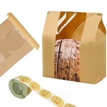 100 Pack Large Kraft Paper Bread Bags For Homemade Bread Loaf Bags 14&quot; X... - £39.31 GBP