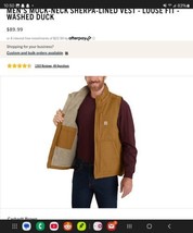 Carhartt Men&#39;s Loose Fit Brown Sherpa-Lined Mock-Neck Vest Men&#39;s Medium 0V4277-M - £54.88 GBP