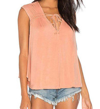 Free People Womens Back in Town Knit Sleeveless Blouse, X-Small, Peach - $64.65