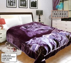 Wolfs Black And Gray Color Suave Plush Blanket Softy And Warm King Size - £54.94 GBP