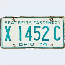 1974 United States Ohio Seat Belts Passenger License Plate X1452C - £12.85 GBP