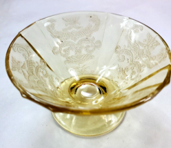 Federal Glass 1930&#39;s Depression Glass,Madrid Amber Yellow Custard Fruit Bowl 4&quot; - £6.38 GBP