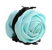 A Beautiful Rose Flower Hair Clips Headwear Ponytail Clip, Light Blue