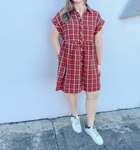 Entro Classic Charm Plaid Mini Dress Red - $38.00