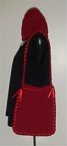 Burgundy 2 Piece Hand Crochet Shoulder/Cross Bag/Hat NEW - £11.00 GBP
