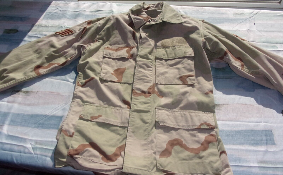 3 COLOR DCU DESERT CAMOUFLAGE UNIFORM HOT WEATHER USAF W/ HOOK &amp; LOOP SMALL - $23.67