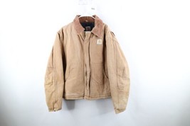 Vtg Carhartt Mens 48T Distressed Spell Out Quilted Arctic Jacket Duck Brown USA - £108.98 GBP