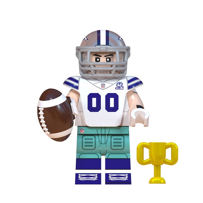 Football Player Cowboys NFL Super Bowl Rugby Players Minifigures Bricks Toys