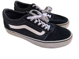 Vans Old Skool Black White Suede Canvas Skate Shoes M 8.5 - £19.88 GBP