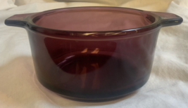 Visions Corning Cranberry Glass Two Handled  Dish Bowl 4 1/2 W X 2.5” Deep - £10.06 GBP