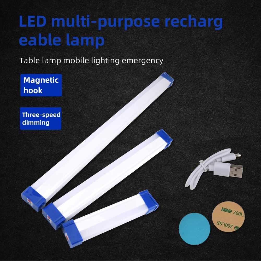 20W 50W 80W LED Light Tube USB Rechargeable Portable Light Dimmable Night Market - £11.14 GBP+