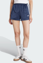 adidas Originals Pin-stripe Satin Shorts Women&#39;s Lifestyle Navy AsiaFit ... - $73.71