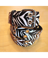 No Boundaries Womens Size L Zebra Pattern Double Grommet Belt Silver Har... - £12.25 GBP