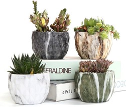 Se Sun-E Sun-E Modern Style Marbling Ceramic Flower Pot Succulent/Cactus Planter - £25.38 GBP