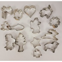 Cookie Cutters Assorted Shapes Lot of 14 Metal Vintage Holiday - $11.64