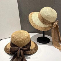 Summer Straw Hats, Beach Wide Brim Straw Hat, Fashion Vacation Hat, Bucket Hat - £13.82 GBP