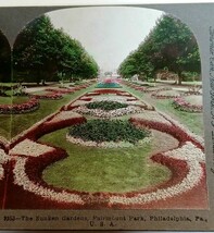 Sunken Gardens Fairmount Park Philadelphia Keystone View Stereoview 1905 - $5.89