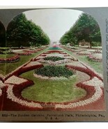 Sunken Gardens Fairmount Park Philadelphia Keystone View Stereoview 1905 - $8.21 CAD