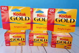 Lot Of 3 Sealed Kodak Gold 100, 12 Exp. 35mm, Year 2000 Expiry New Vintage Film - £22.71 GBP