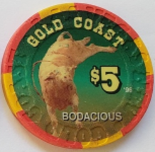Bodacious 1994-95 Bull of The Year Gold Coast $5 Casino Poker Chip - $19.95