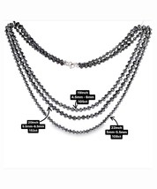 14k White Gold Clasp Knotted Round Faceted Black Diamond Bead Necklace Available - £3,956.81 GBP