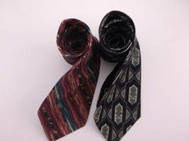 2 SILK TIES NORDSTROM XMI 325 SERIES IMPORTED HAND MADE AND ZYLOS ITALIA... - £11.80 GBP
