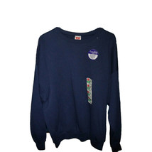 VINTAGE Hanes Adult XL Sweatshirt Navy Blue  Crewneck Premium Single Stitch 90s  - $32.62