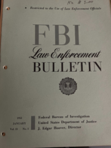 FBI Law Enforcement Bulletin January 1953 J Edgar Hoover John Thomas Hil... - $47.50